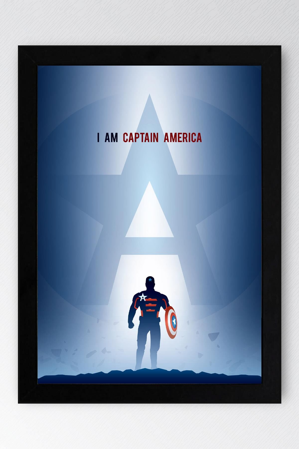 Captain America Çerçeveli Tablo - Kaptan Amerika Marvel Poster Tablo
