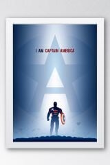 Captain America Çerçeveli Tablo - Kaptan Amerika Marvel Poster Tablo