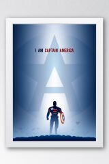 Captain America Çerçeveli Tablo - Kaptan Amerika Marvel Poster Tablo