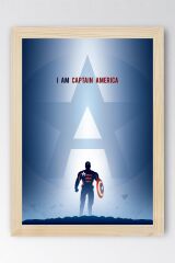 Captain America Çerçeveli Tablo - Kaptan Amerika Marvel Poster Tablo