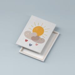 Çocuk Odası ve Kreşler İçin Kanvas Tablo Seti 3 Adet x 40x55cm Güneş Bulut Balina