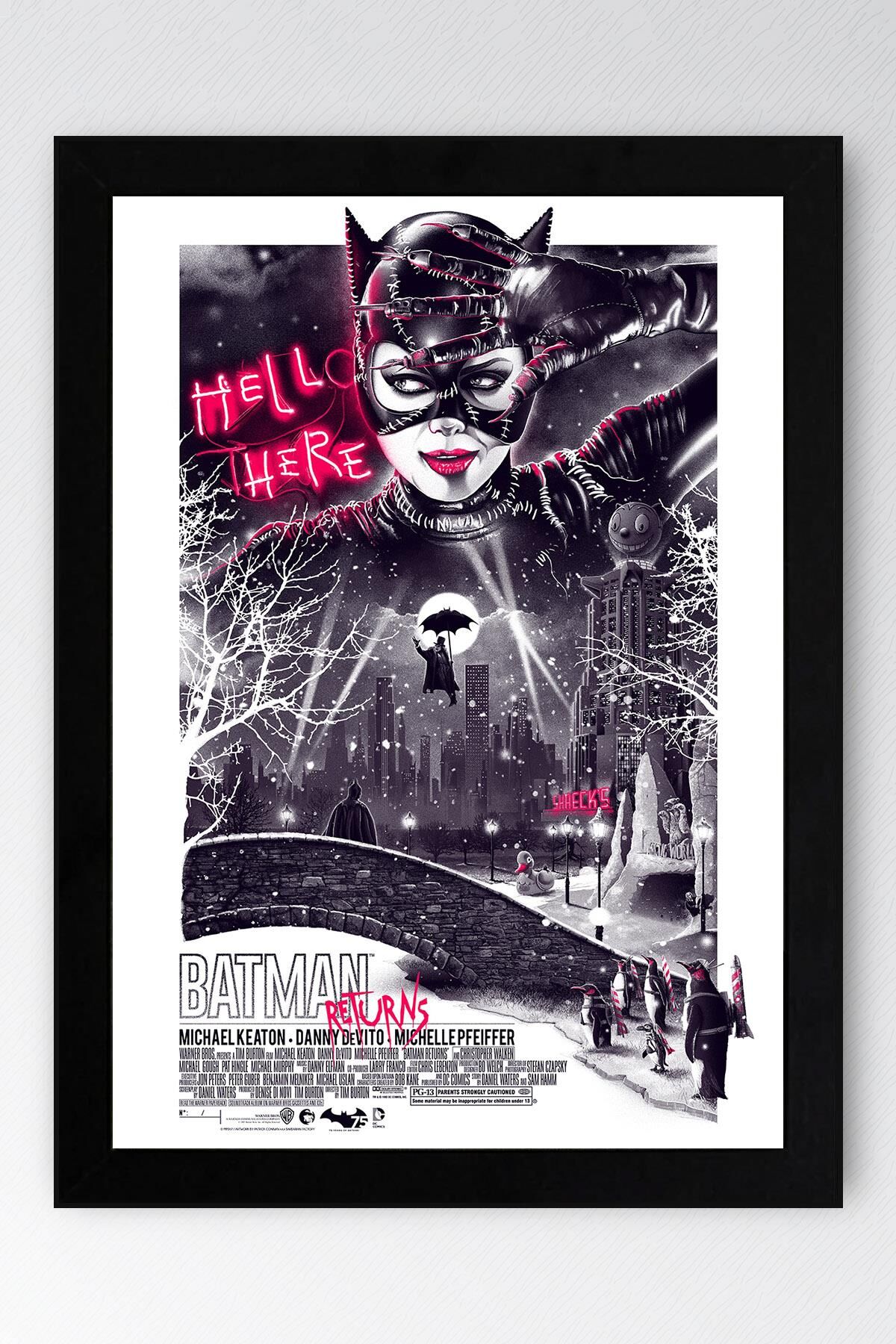 Batman Returns Çerçeveli Tablo - Batman and Catwoman Poster Tablo