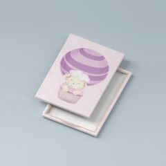 Çocuk Odası ve Kreşler İçin Kanvas Tablo Seti 3 Adet x 40x55cm Balonla Uçan Hayvanlar