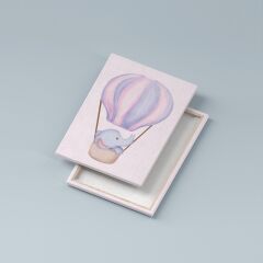 Çocuk Odası ve Kreşler İçin Kanvas Tablo Seti 3 Adet x 40x55cm Balonla Uçan Hayvanlar