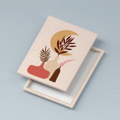 Boho Stil Çiçekler Kanvas Tablo Seti 3 Adet x 40x55cm