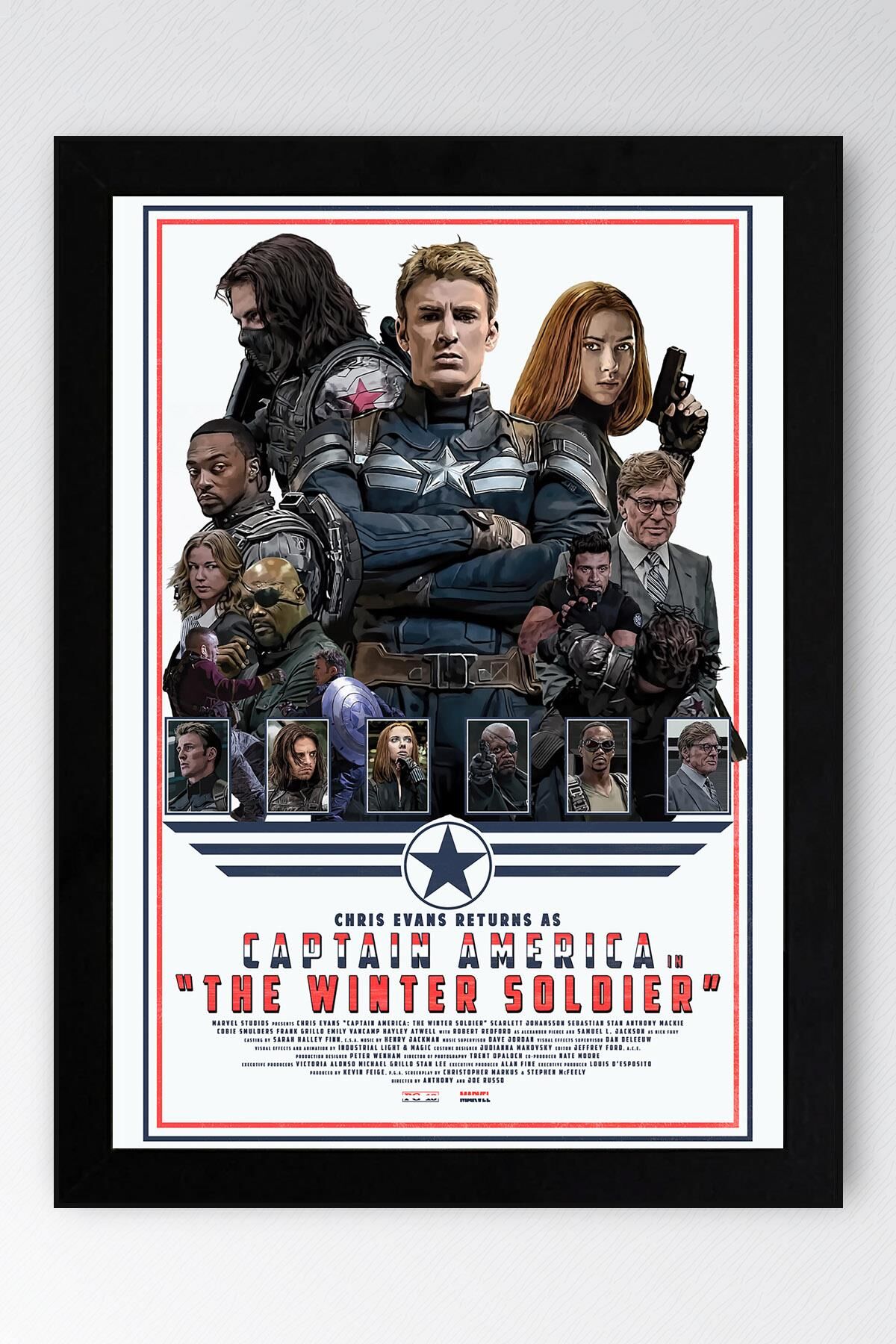 Captain America Çerçeveli Tablo - Kaptan Amerika Marvel Poster Tablo