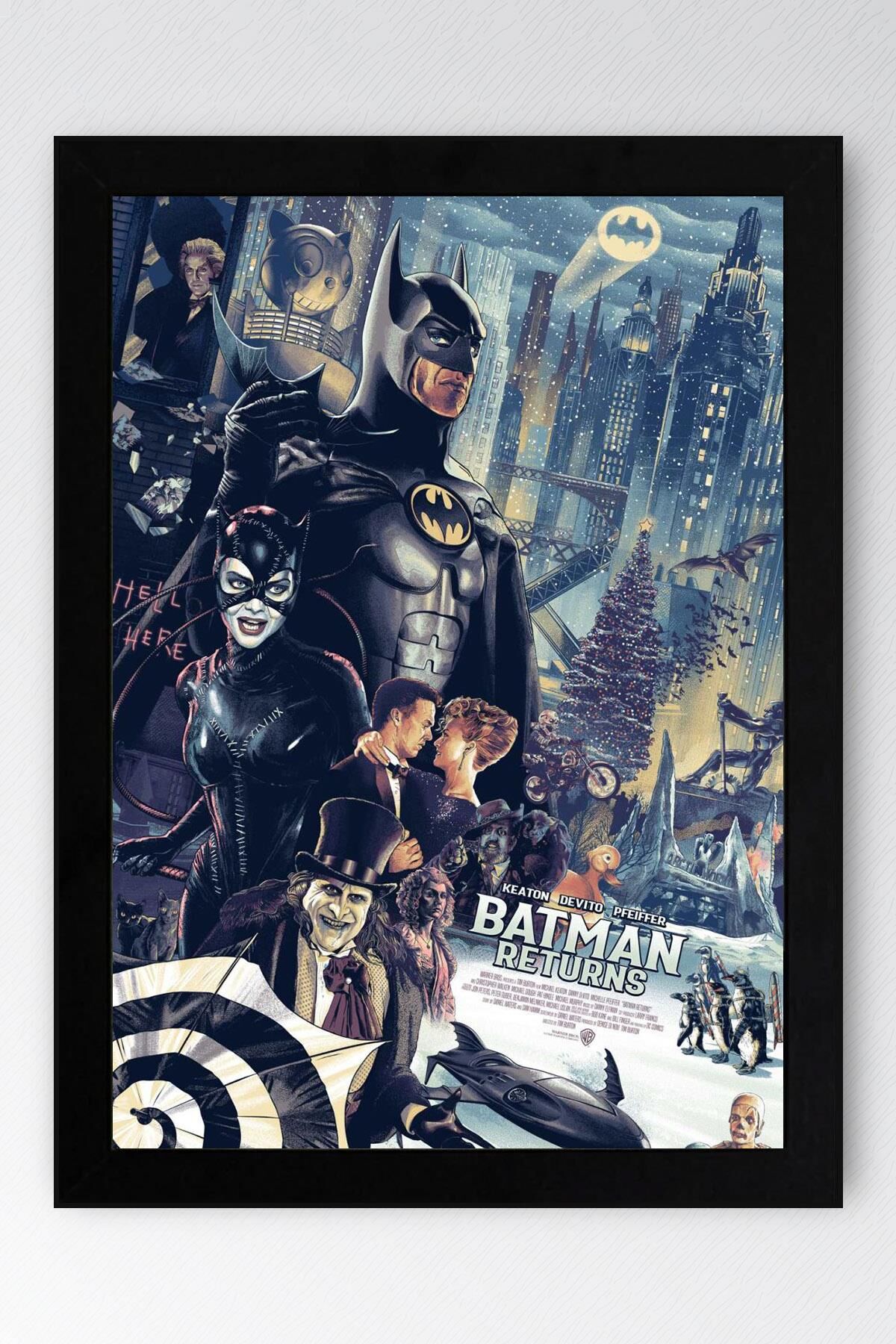 Batman Çerçeveli Tablo - Batman Returns Eski Film Afişi Poster Tablo