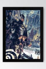 Batman Çerçeveli Tablo - Batman Returns Eski Film Afişi Poster Tablo