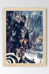 Batman Çerçeveli Tablo - Batman Returns Eski Film Afişi Poster Tablo