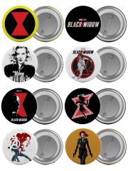 Black Widow Çanta Rozeti Seti 8 Adet En Büyük Boy 5.8cm İğneli Broş