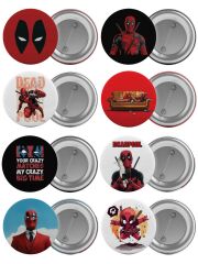 Deadpool Çanta Rozeti Seti Deadpool 8 Adet En Büyük Boy 5.8cm İğneli Broş