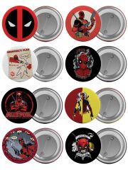 Deadpool Çanta Rozeti Seti 8 Adet En Büyük Boy 5.8cm İğneli Broş