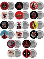 Deadpool Çanta Rozeti Seti 16 Adet En Büyük Boy 5.8cm İğneli Broş