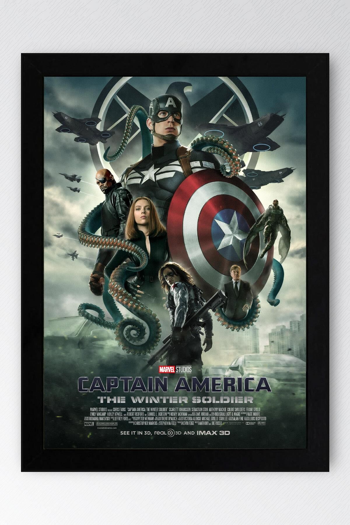 Captain America Çerçeveli Tablo - The Winter Soldier Marvel Poster Tablo