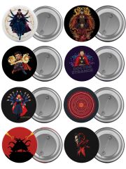 Doctor Strange Çanta Rozeti Seti 8 Adet En Büyük Boy 5.8cm İğneli Broş