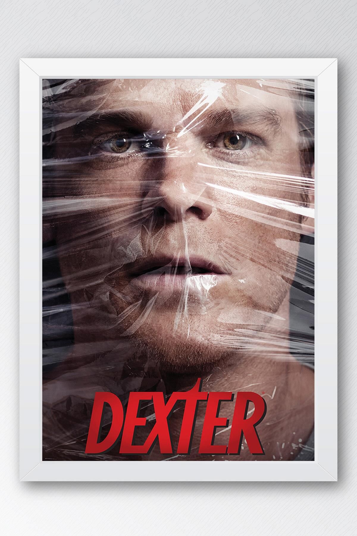 Dexter Çerçeveli Tablo - Dizi Afişi Poster Tablo 35x50 - Beyaz