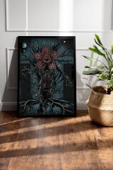 Stranger Things Demogorgon Çerçeveli Tablo - Dizi Posteri Tablo