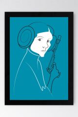 Star Wars Leia Organa Çerçeveli Tablo - Uzay Savaşları Fim Posteri Tablo