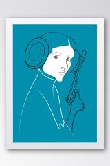 Star Wars Leia Organa Çerçeveli Tablo - Uzay Savaşları Fim Posteri Tablo