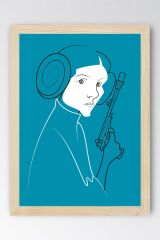 Star Wars Leia Organa Çerçeveli Tablo - Uzay Savaşları Fim Posteri Tablo