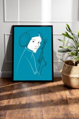 Star Wars Leia Organa Çerçeveli Tablo - Uzay Savaşları Fim Posteri Tablo