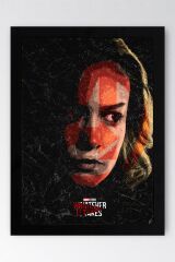 Captain Marvel Çerçeveli Tablo - Kaptan Marvel Avengers Poster Tablo