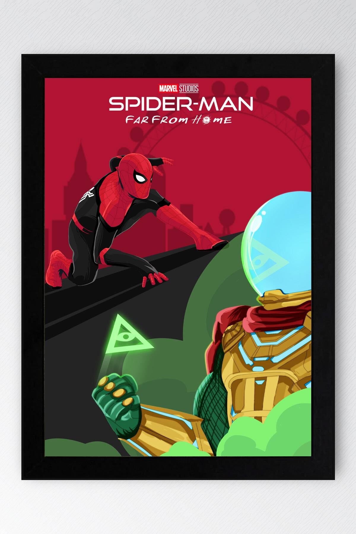 Spider Man Çerçeveli Tablo - Örümcek Adam Evden Uzakta Fim Posteri Tablo