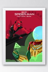 Spider Man Çerçeveli Tablo - Örümcek Adam Evden Uzakta Fim Posteri Tablo