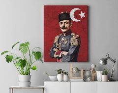 Enver Paşa Kanvas Tablo 40x55cm İsmail Enver Paşa Dekoratif Tablo