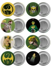Iron Fist Çanta Rozeti Seti 8 Adet En Büyük Boy 5.8cm İğneli Broş