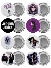 Jessica Jones Çanta Rozeti Seti 8 Adet En Büyük Boy 5.8cm İğneli Broş