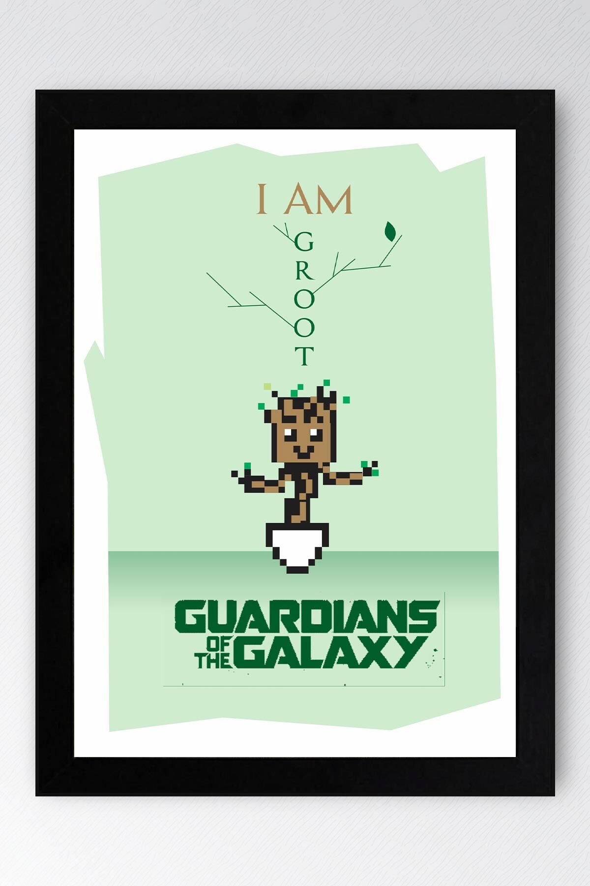 Guardians of the Galaxy Groot Çerçeveli Tablo - Galaksinin Koruyucuları Film Posteri Tablo