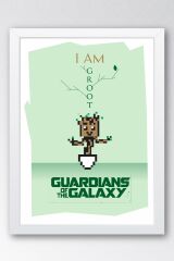 Guardians of the Galaxy Groot Çerçeveli Tablo - Galaksinin Koruyucuları Film Posteri Tablo