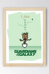 Guardians of the Galaxy Groot Çerçeveli Tablo - Galaksinin Koruyucuları Film Posteri Tablo