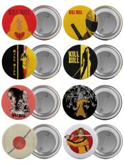Kill Bill Çanta Rozeti Seti 8 Adet En Büyük Boy 5.8cm İğneli Broş