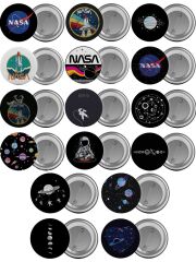 Nasa Uzay Çanta Rozeti Seti 16 Adet En Büyük Boy 5.8cm İğneli Broş