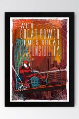 Spider Man Çerçeveli Tablo - Örümcek Adam Fim Posteri Tablo
