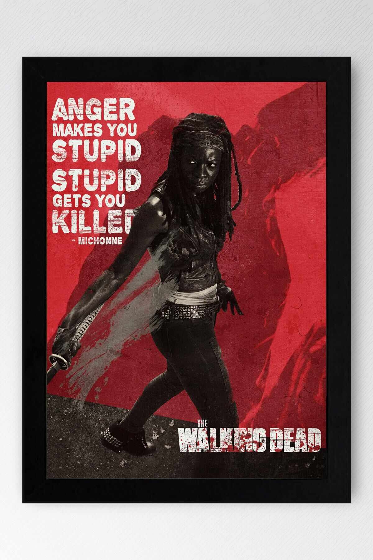 The Walking Dead Michonne Çerçeveli Tablo - Dizi Posteri Tablo