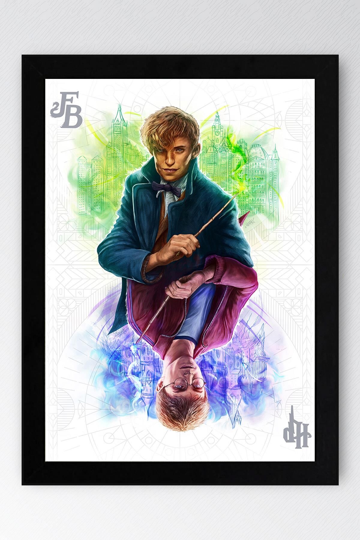 Harry Potter ve Newt Scamander Çerçeveli Tablo - Film Posteri Tablo
