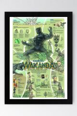 Black Panther  Wakanda Çerçeveli Tablo - Marvel Poster Tablo