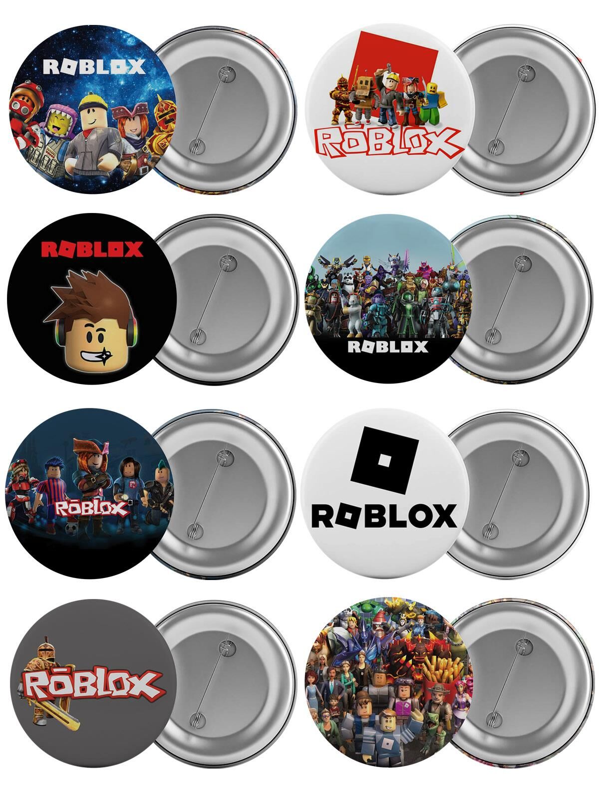 Roblox Çanta Rozeti Seti 8 Adet En Büyük Boy 5.8cm İğneli Broş