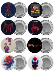 Spider Man Çanta Rozeti Seti 8 Adet En Büyük Boy 5.8cm İğneli Broş
