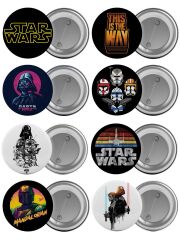 Star Wars Çanta Rozeti Seti 8 Adet En Büyük Boy 5.8cm İğneli Broş