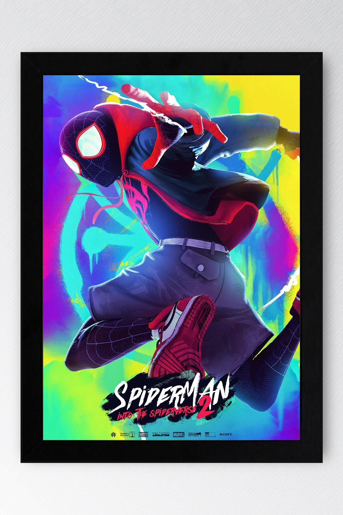 Spider Man Çerçeveli Tablo - Örümcek Adam Örümcek Evreninde Fim Posteri Tablo