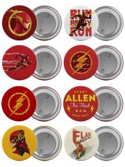 The Flash Çanta Rozeti Seti 8 Adet En Büyük Boy 5.8cm İğneli Broş