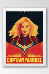Captain Marvel Çerçeveli Tablo - Kaptan Marvel Poster Tablo