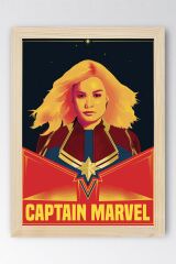 Captain Marvel Çerçeveli Tablo - Kaptan Marvel Poster Tablo