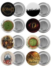 The Hobbit Çanta Rozeti Seti 8 Adet En Büyük Boy 5.8cm İğneli Broş
