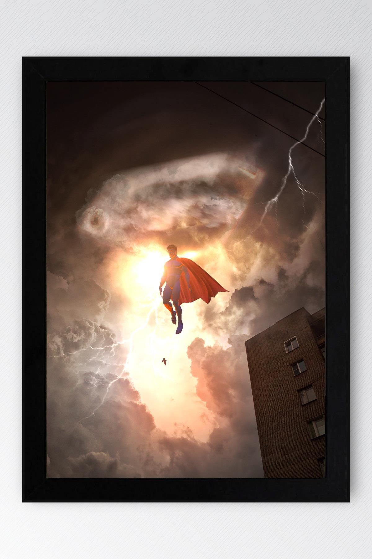 Superman Çerçeveli Tablo - Film Posteri Tablo