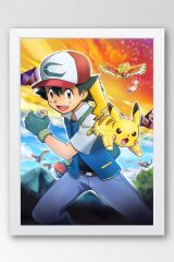 Pokemon Çerçeveli Tablo - Çizgi Film Posteri Tablo
